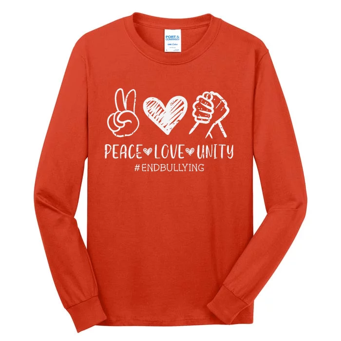 Peace Love Unity Orange Anti Bullying Unity Day Kids Tall Long Sleeve T-Shirt