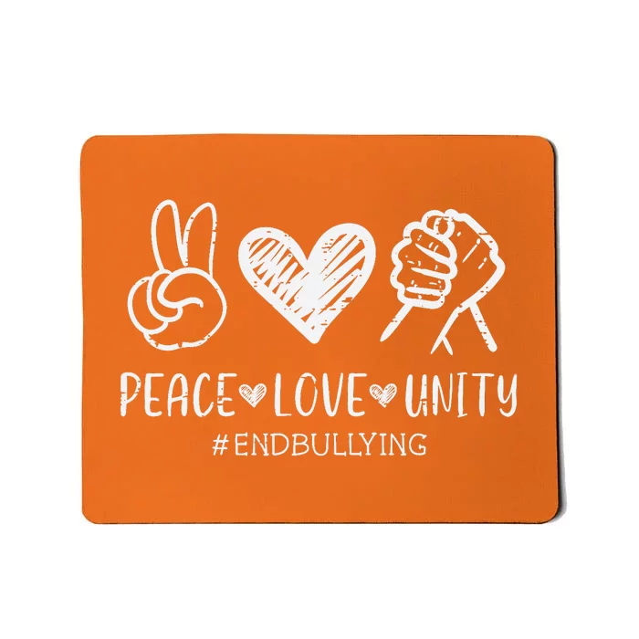 Peace Love Unity Orange Anti Bullying Unity Day Kids Mousepad