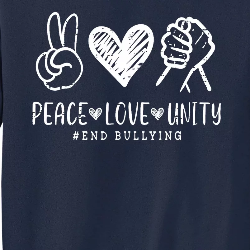 Peace Love Unity Day Orange Be Kind Anti Bullying Kidss Tall Sweatshirt