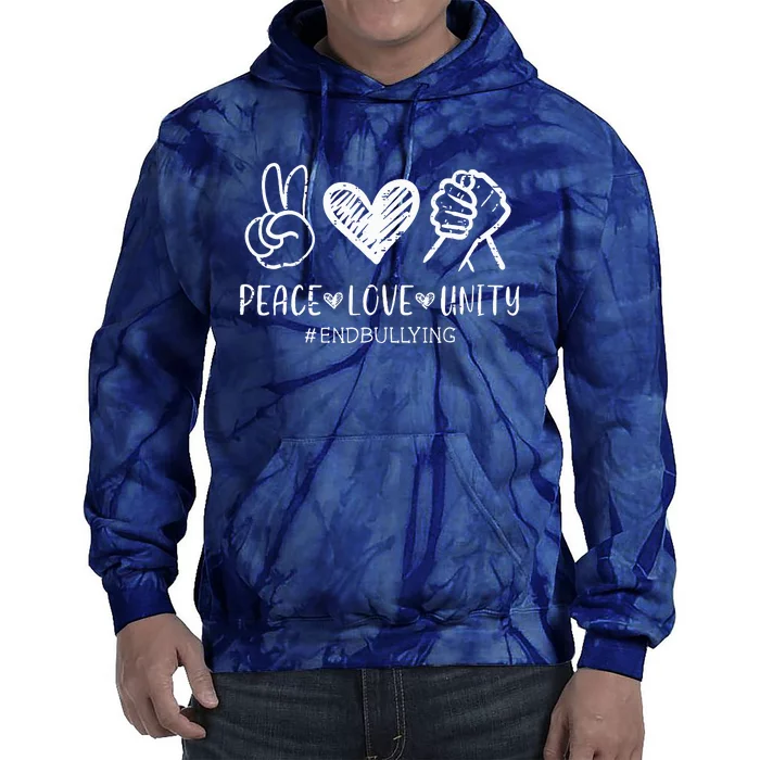 Peace Love Unity Day Orange Be Kind Anti Bullying Tie Dye Hoodie