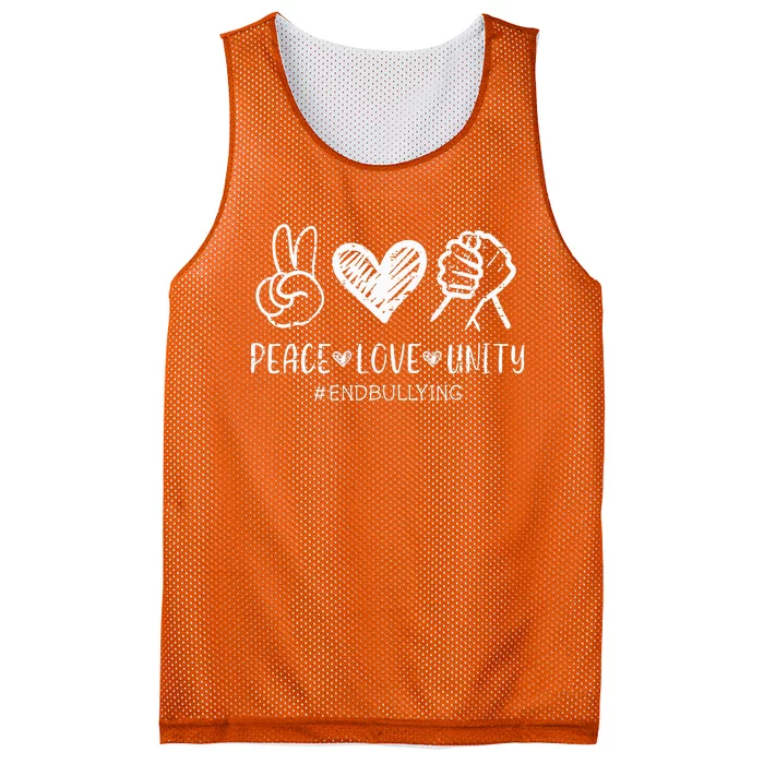 Peace Love Unity Day Orange Be Kind Anti Bullying Mesh Reversible Basketball Jersey Tank