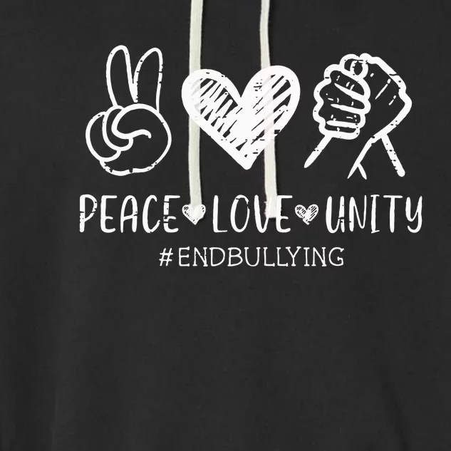 Peace Love Unity Day Orange Be Kind Anti Bullying Garment-Dyed Fleece Hoodie