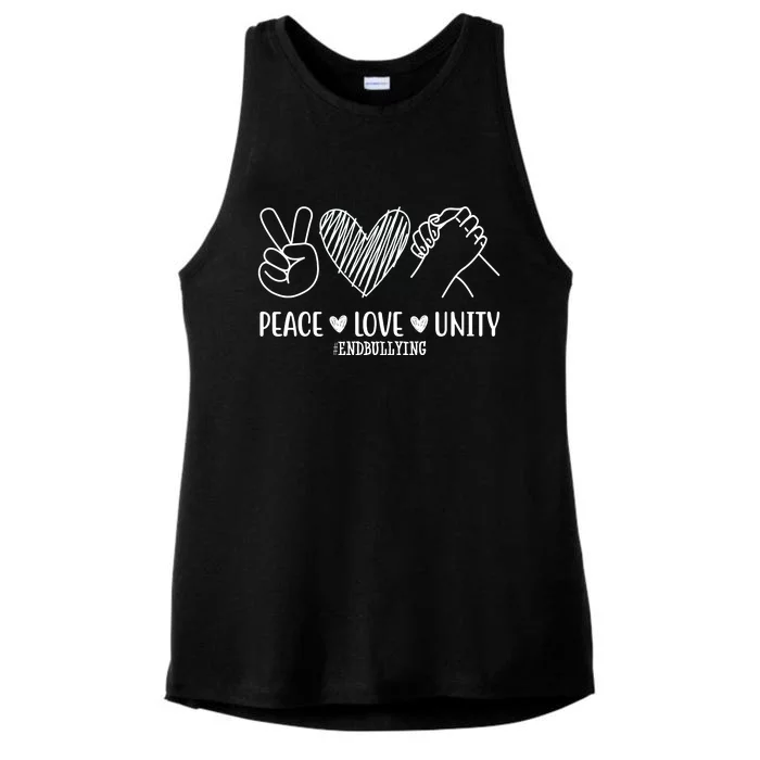 Peace Love Unity End Bullying Awareness Ladies Tri-Blend Wicking Tank