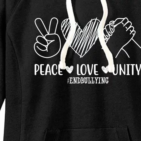 Peace Love Unity End Bullying Awareness Women's Fleece Hoodie