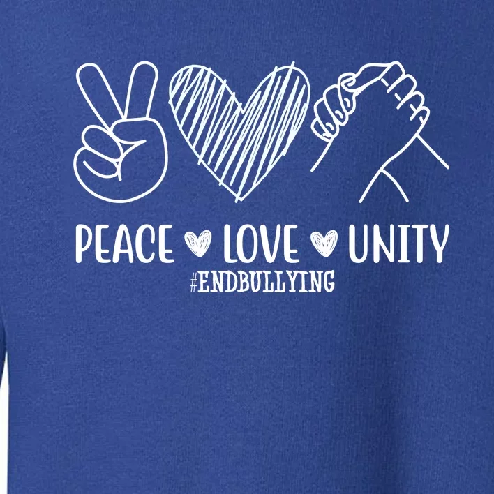 Peace Love Unity End Bullying Awareness Toddler Sweatshirt