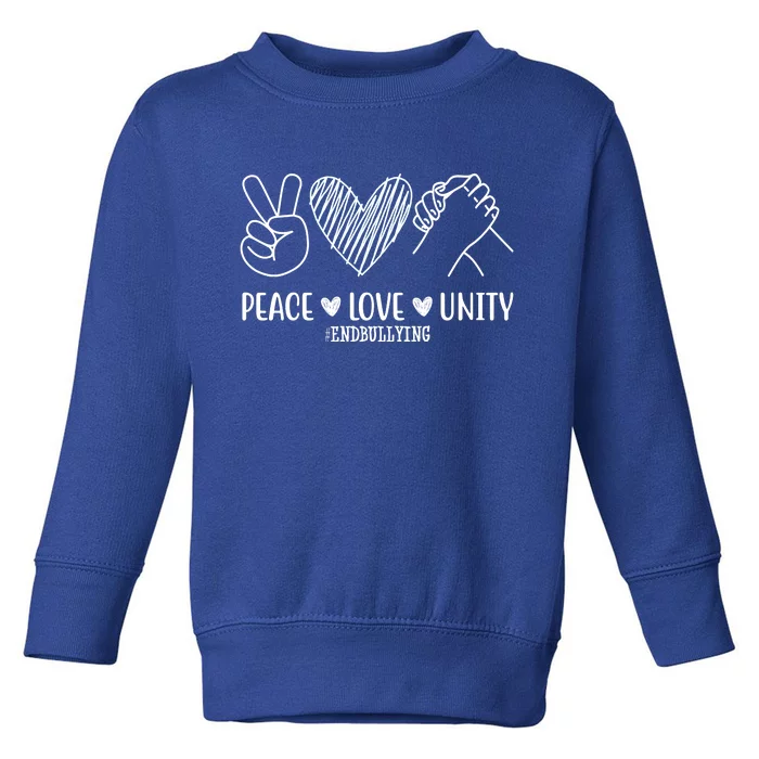 Peace Love Unity End Bullying Awareness Toddler Sweatshirt