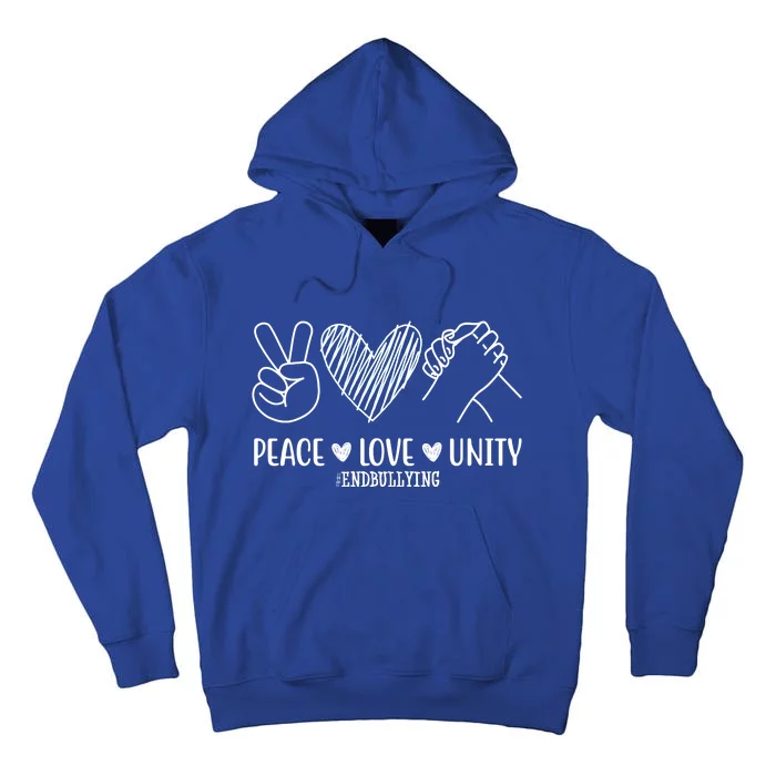 Peace Love Unity End Bullying Awareness Tall Hoodie