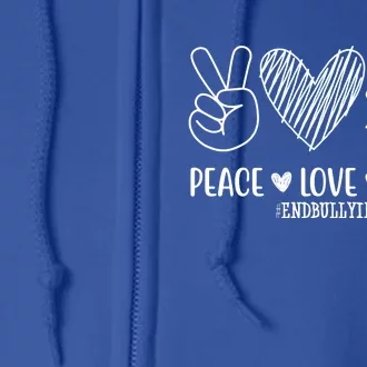 Peace Love Unity End Bullying Awareness Full Zip Hoodie