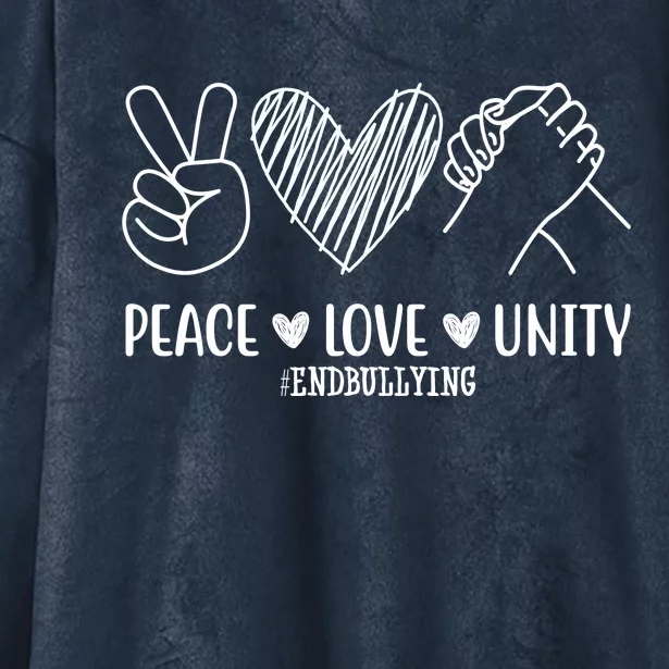 Peace Love Unity End Bullying Awareness Hooded Wearable Blanket