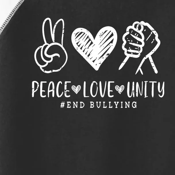 Peace Love Unity Day Orange Be Kind Anti Bullying Toddler Fine Jersey T-Shirt