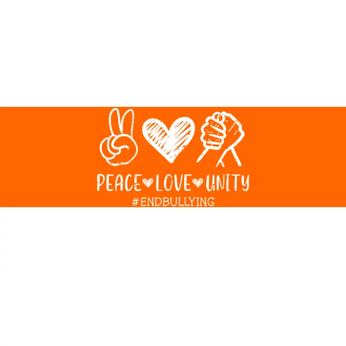 Peace Love Unity Orange Anti Bullying Unity Day Bumper Sticker