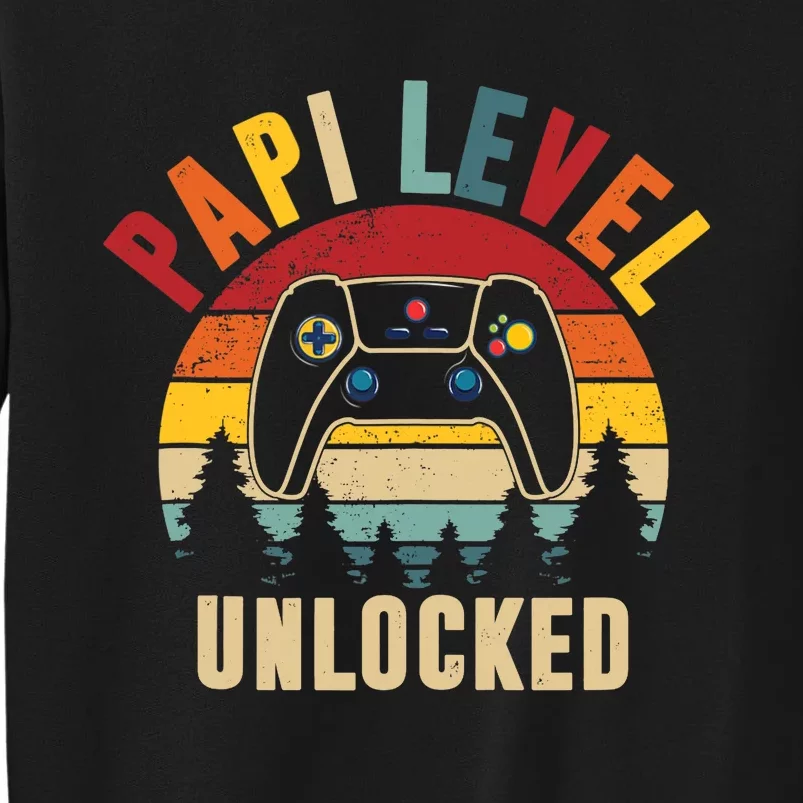 Papi Level Unlocked Funny Gamer Father's Day Tank Top Sweatshirt