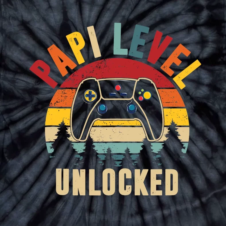 Papi Level Unlocked Funny Gamer Father's Day Tank Top Tie-Dye T-Shirt