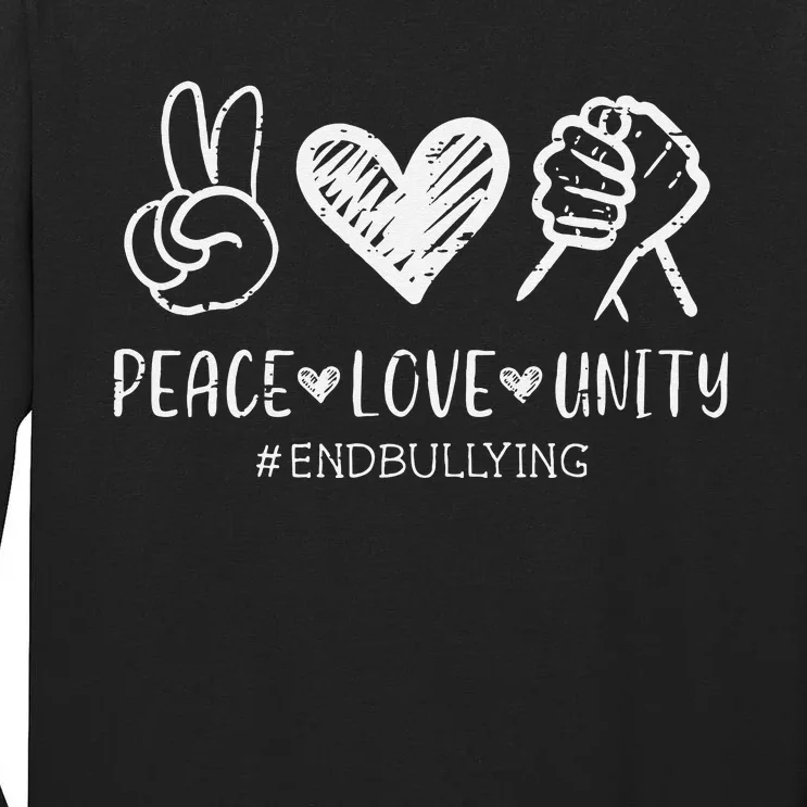 Peace Love Unity Orange Anti Bullying Unity Day Tall Long Sleeve T-Shirt