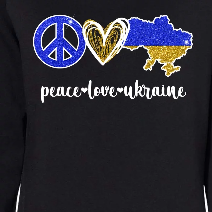 Peace Love Ukraine Womens California Wash Sweatshirt