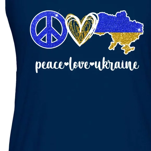 Peace Love Ukraine Ladies Essential Flowy Tank