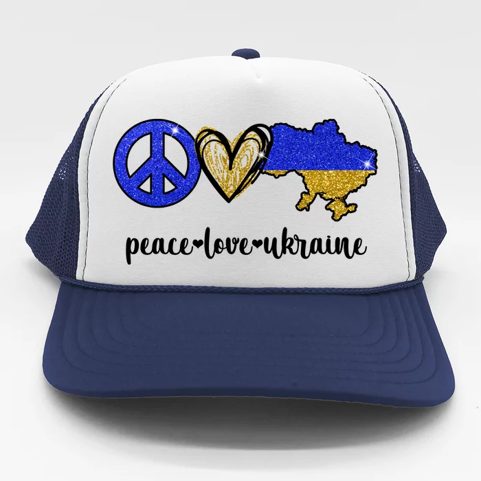 Peace Love Ukraine Trucker Hat