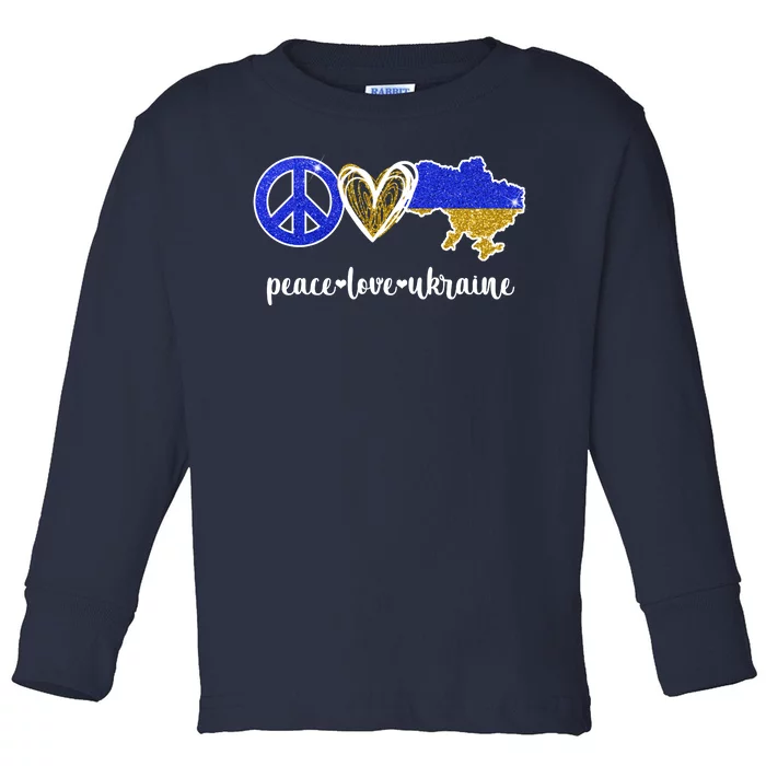 Peace Love Ukraine Toddler Long Sleeve Shirt