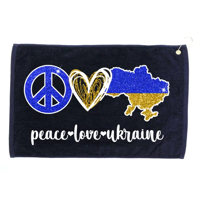 Peace Love Ukraine Grommeted Golf Towel