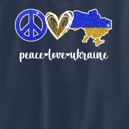 Peace Love Ukraine Kids Sweatshirt