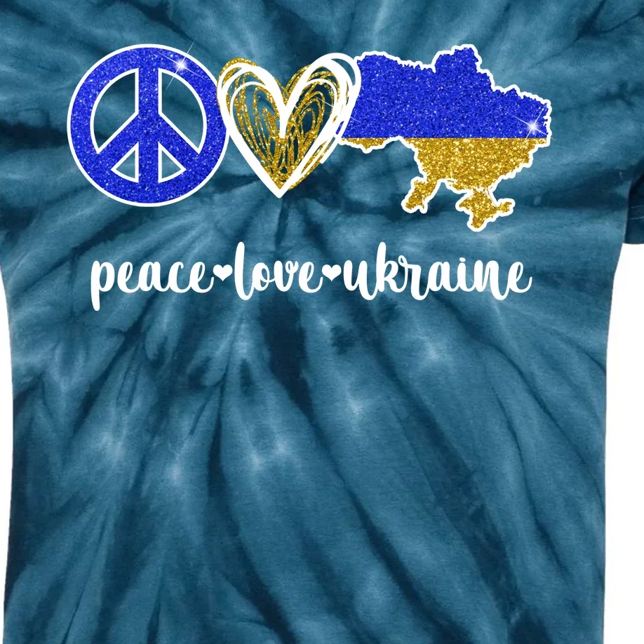 Peace Love Ukraine Kids Tie-Dye T-Shirt