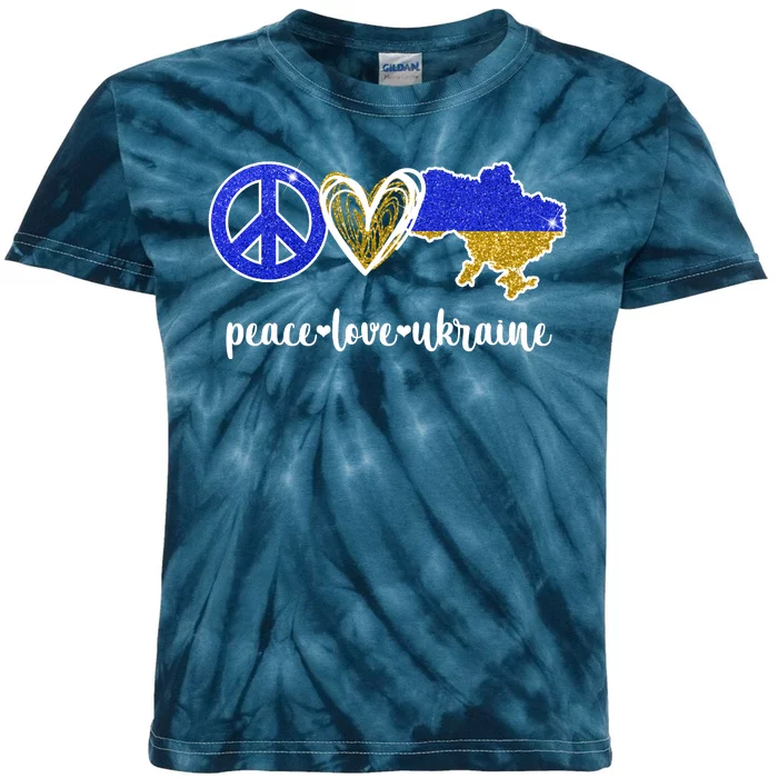 Peace Love Ukraine Kids Tie-Dye T-Shirt