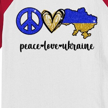 Peace Love Ukraine Kids Colorblock Raglan Jersey