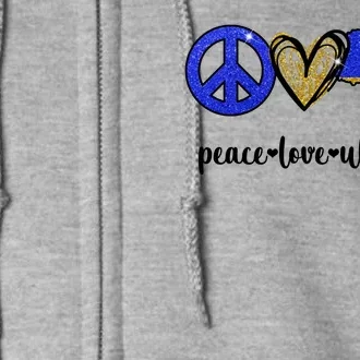 Peace Love Ukraine Full Zip Hoodie