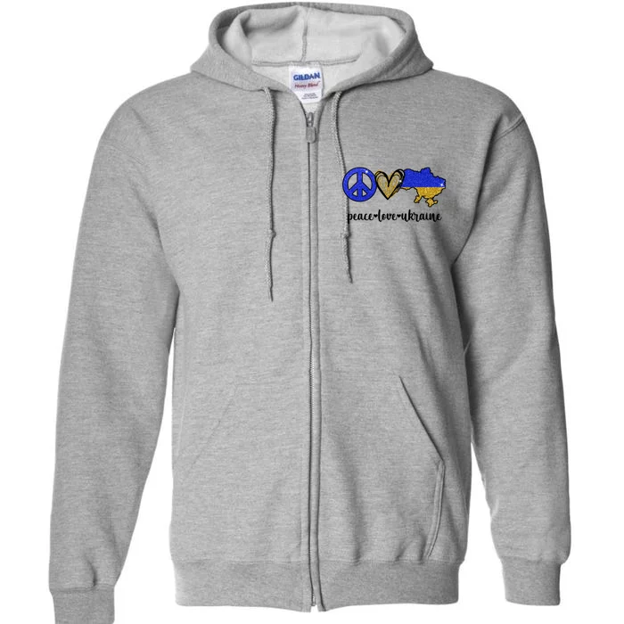 Peace Love Ukraine Full Zip Hoodie