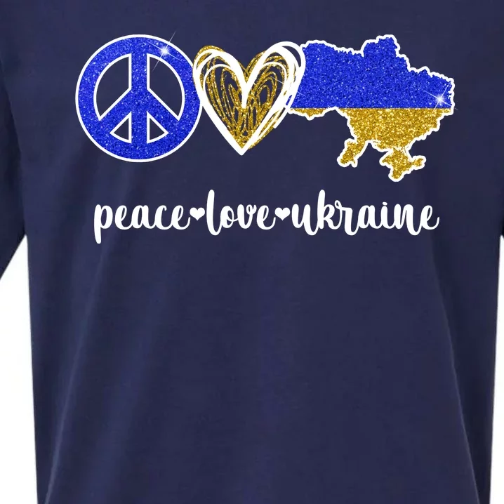 Peace Love Ukraine Sueded Cloud Jersey T-Shirt