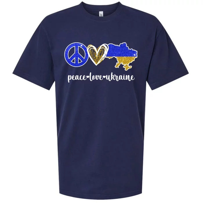 Peace Love Ukraine Sueded Cloud Jersey T-Shirt