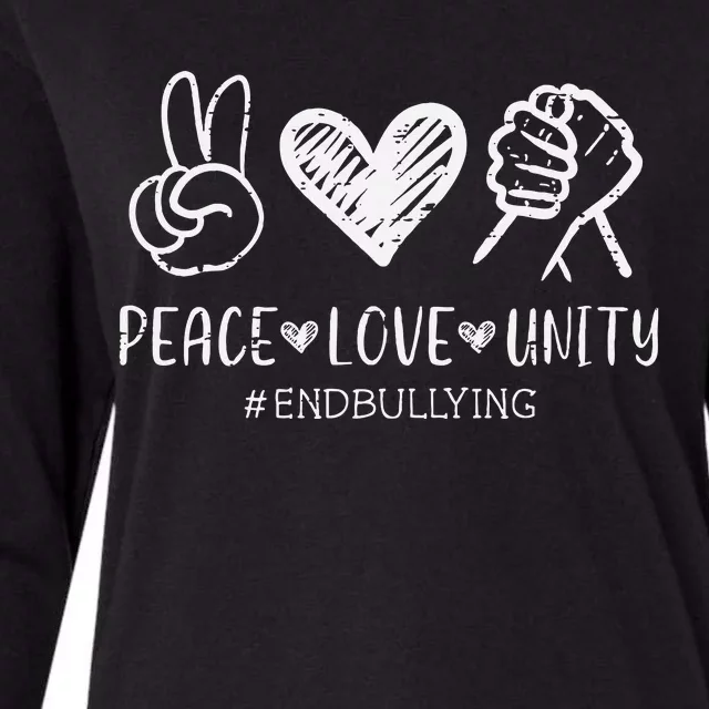 Peace Love Unity Orange Anti Bullying Unity Day Womens Cotton Relaxed Long Sleeve T-Shirt