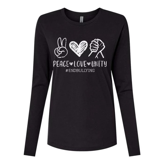 Peace Love Unity Orange Anti Bullying Unity Day Womens Cotton Relaxed Long Sleeve T-Shirt