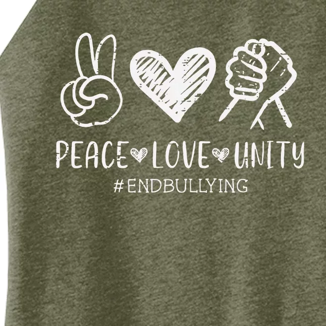 Peace Love Unity Orange Anti Bullying Unity Day Women’s Perfect Tri Rocker Tank