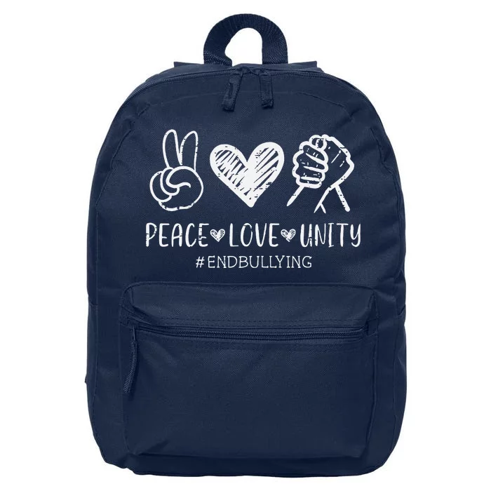 Peace Love Unity Orange Anti Bullying Unity Day 16 in Basic Backpack