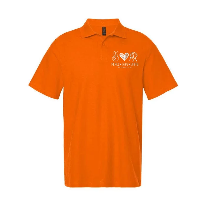 Peace Love Unity Orange Anti Bullying Unity Day Softstyle Adult Sport Polo