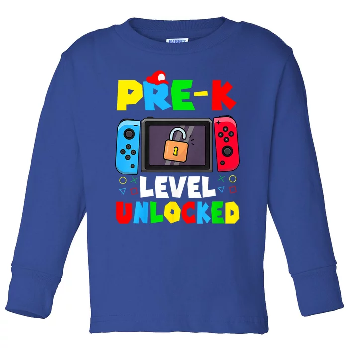 Prek Level Unlocked Video Game Back To School Toddler Long Sleeve Shirt