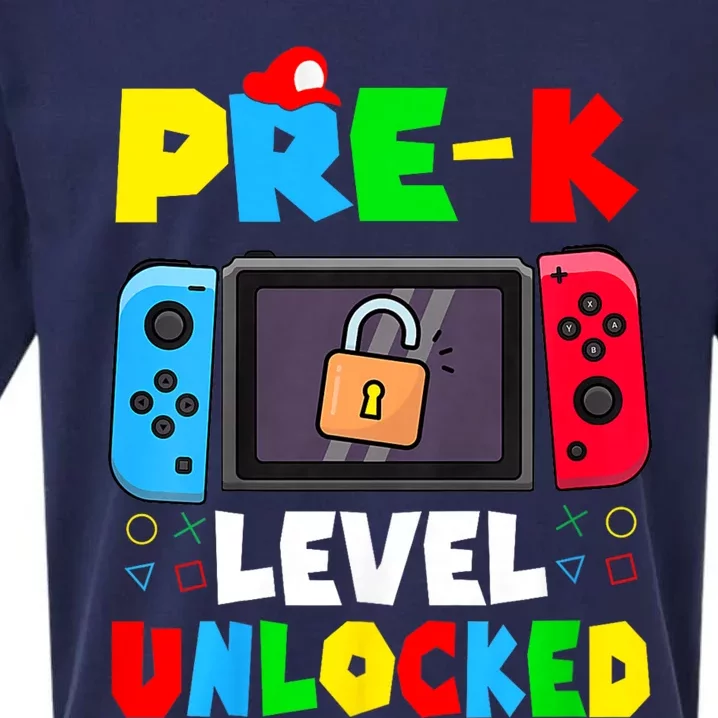 Prek Level Unlocked Video Game Back To School Sueded Cloud Jersey T-Shirt