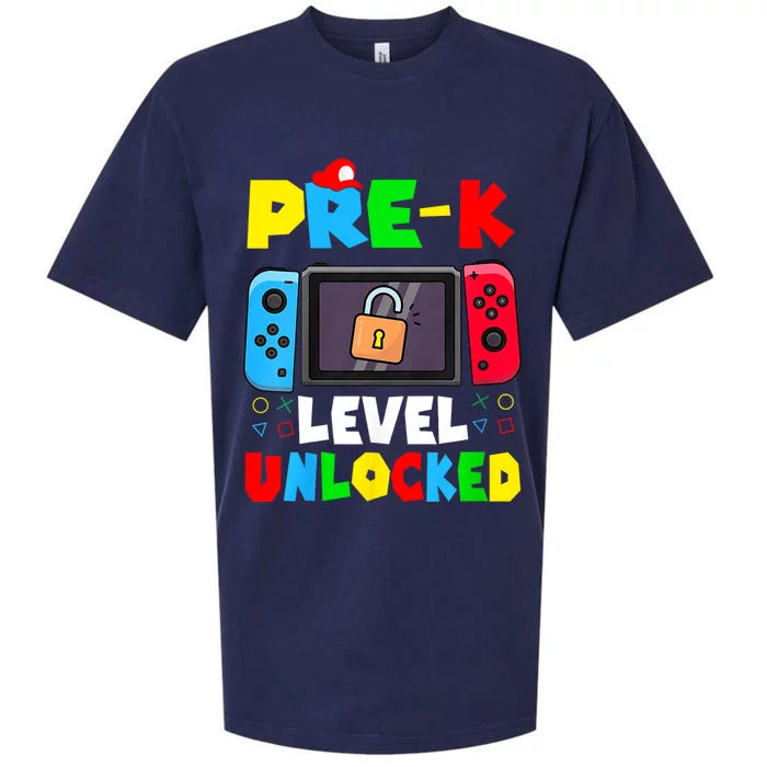 Prek Level Unlocked Video Game Back To School Sueded Cloud Jersey T-Shirt