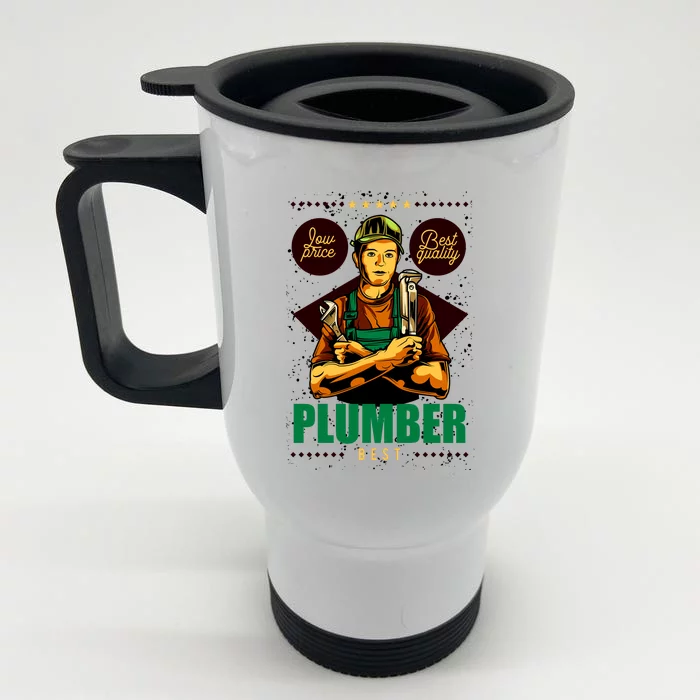 Plumber Front & Back Stainless Steel Travel Mug