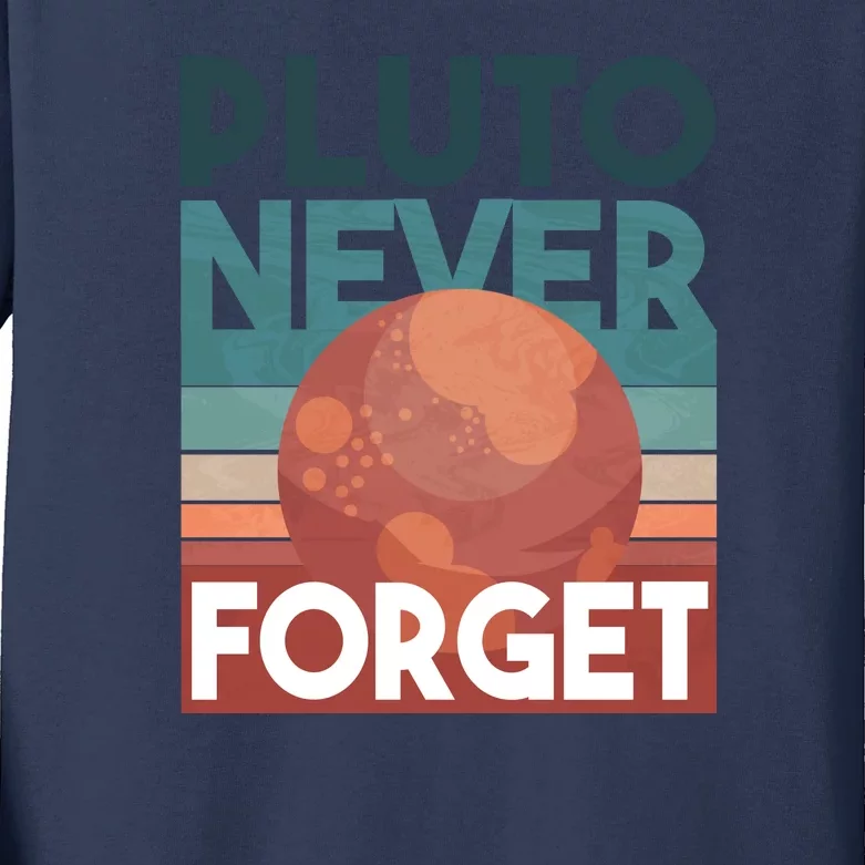 Pluto Never Forget Kids Long Sleeve Shirt