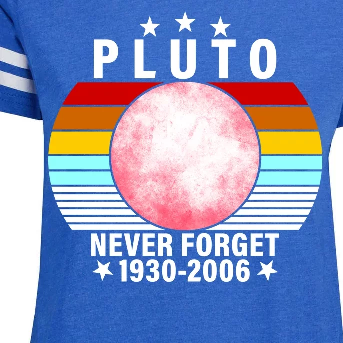 Pluto Never Forget 1930-2006 Enza Ladies Jersey Football T-Shirt