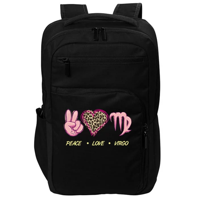 Peace Love Virgo Zodiac Sign Horoscope Gift Impact Tech Backpack