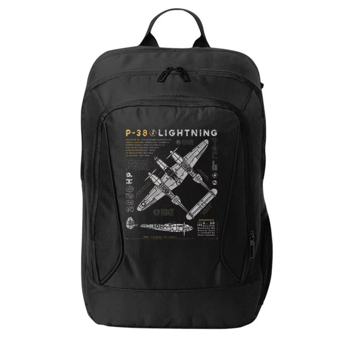 P38 Lightning Vintage P38 Fighter Aircraft Ww2 Aviation City Backpack