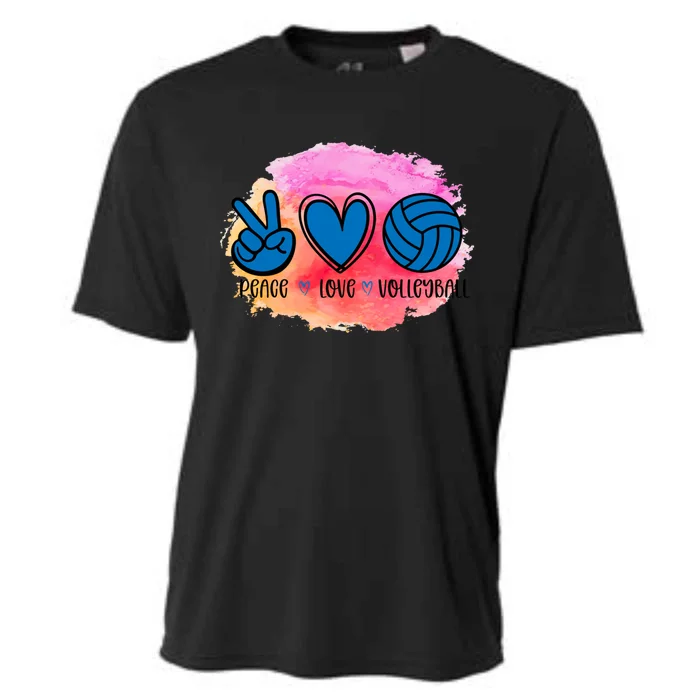 Peace Love Volleyball Cute Design Teen Girls Tween Cute Gift Cooling Performance Crew T-Shirt