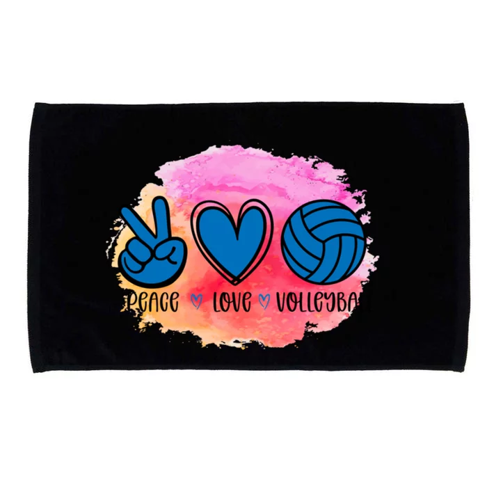 Peace Love Volleyball Cute Design Teen Girls Tween Cute Gift Microfiber Hand Towel