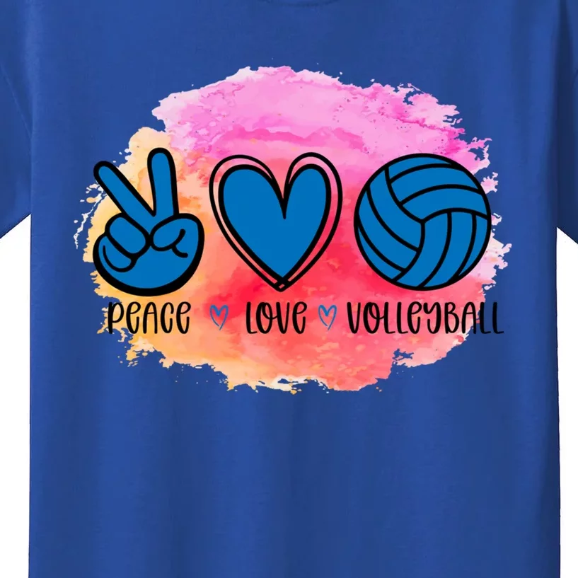 Peace Love Volleyball Cute Design Teen Girls Tween Cute Gift Kids T-Shirt