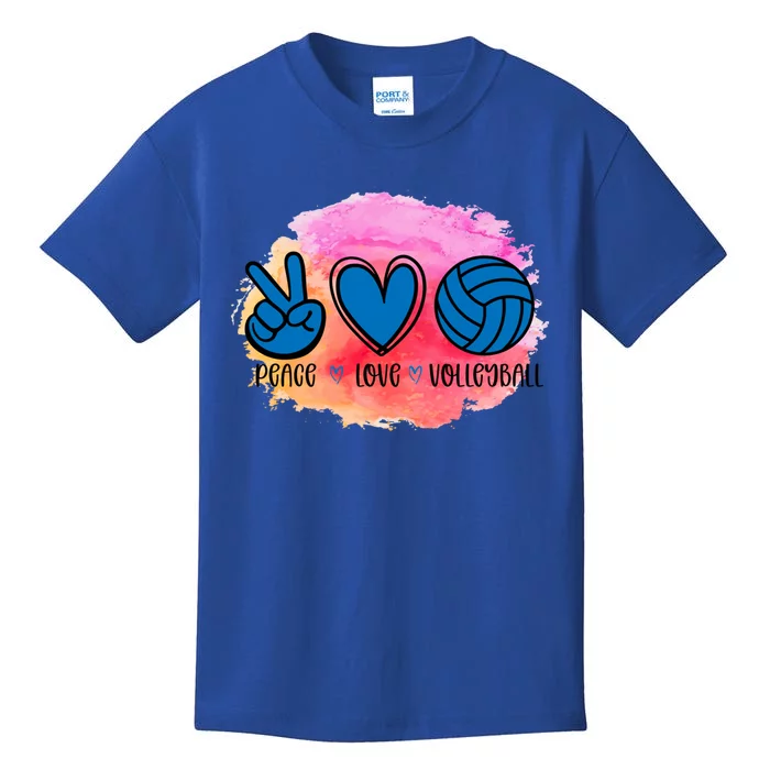 Peace Love Volleyball Cute Design Teen Girls Tween Cute Gift Kids T-Shirt