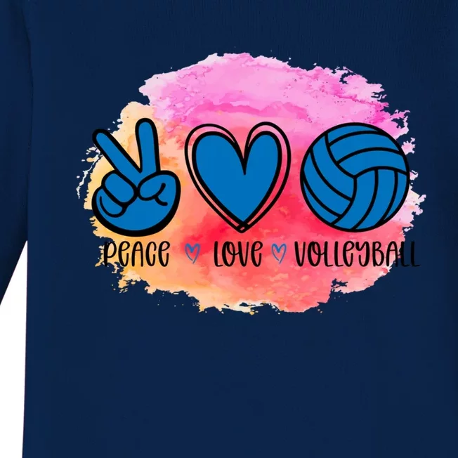 Peace Love Volleyball Cute Design Teen Girls Tween Cute Gift Baby Long Sleeve Bodysuit