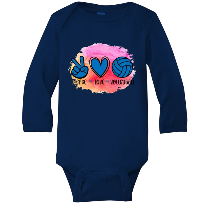 Peace Love Volleyball Cute Design Teen Girls Tween Cute Gift Baby Long Sleeve Bodysuit